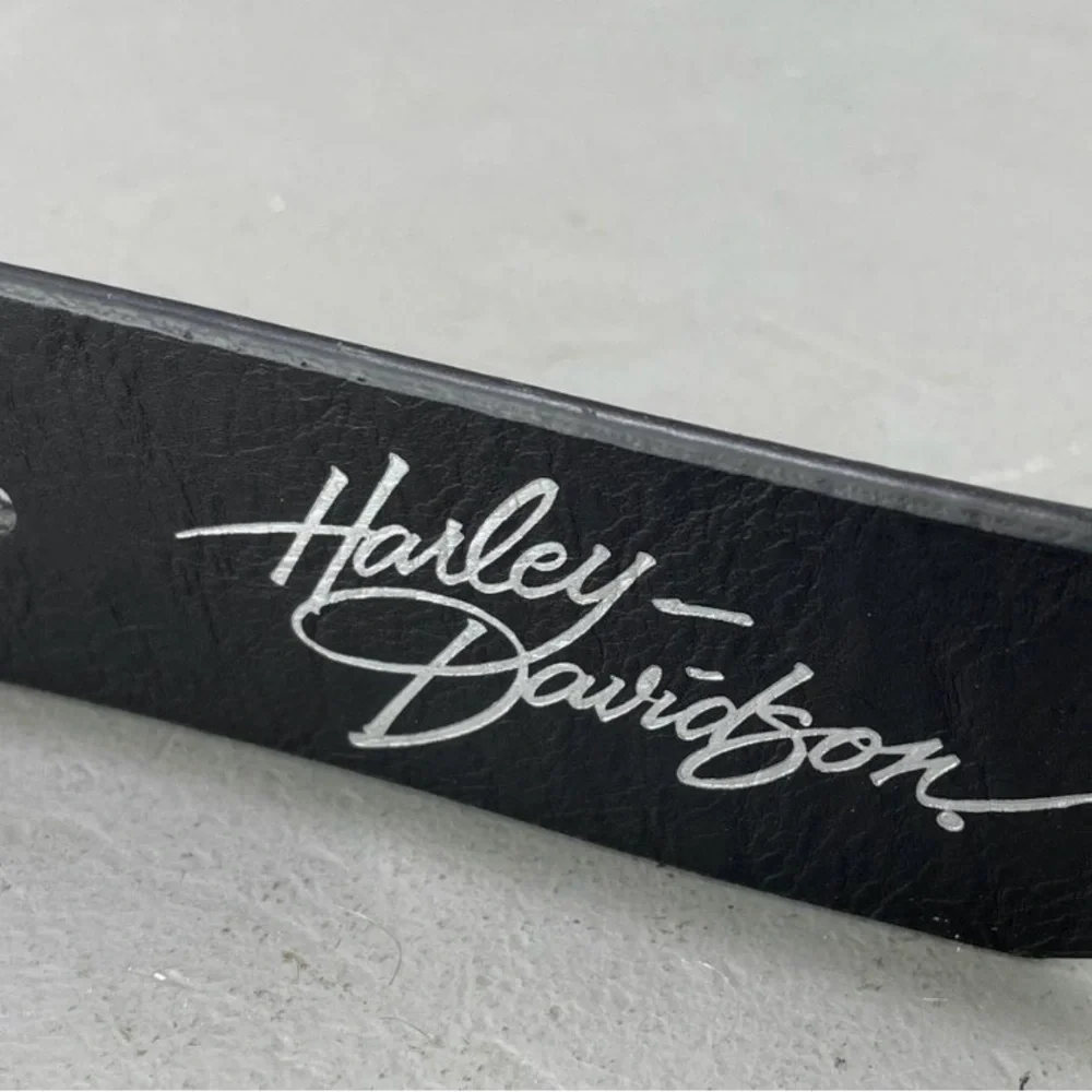Harley Davidson 44'' Black Leather Belt w/ Faux Jewel Skull NWOT